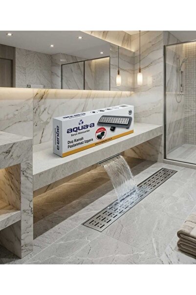 AQUA A Aqua-a 30 cm Paslanmaz Izgaralı Dönerli Duş Kanalı