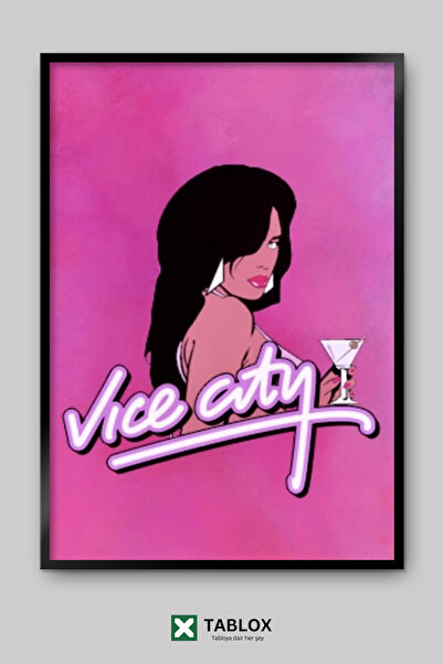 TABLOX Jocul Grand Theft Auto Vice City Gta Tablou decorativ din MDF cu ramă ...
