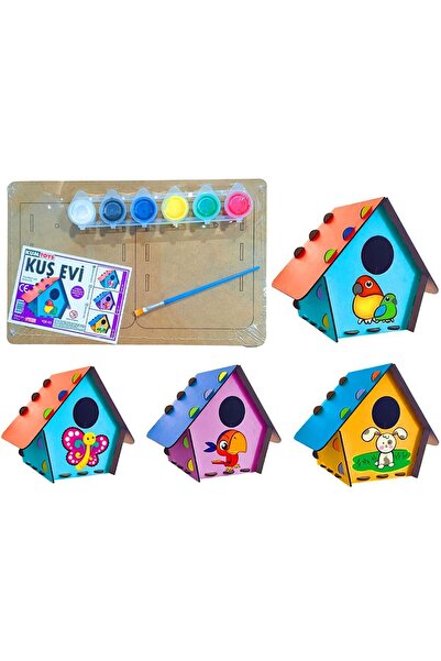 Kumtoys 3D Ahşap Maket Boyama Seti Kuş Evi 3 Yaş+