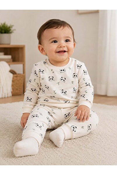gültekin bebe Bubbles Panda Baskılı Penye İkili Takım 6-18 Aylık -BAY7024202 ...