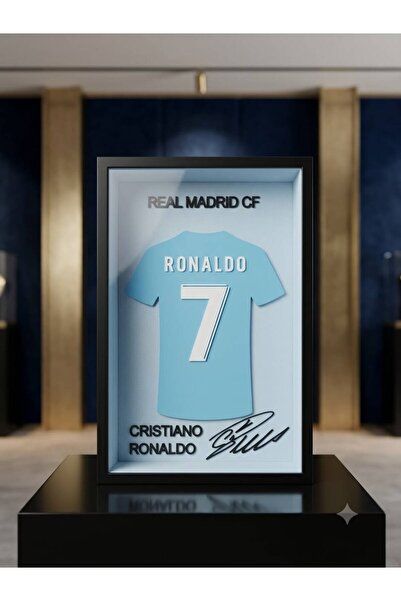 sonvadi Cristiano Ronaldo Real. Madrid. Forma İmzalı Çerçeve Hediyelik 14x22 cm