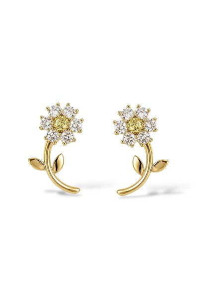 neslyaccessories Gold Daisy Flower Earrings