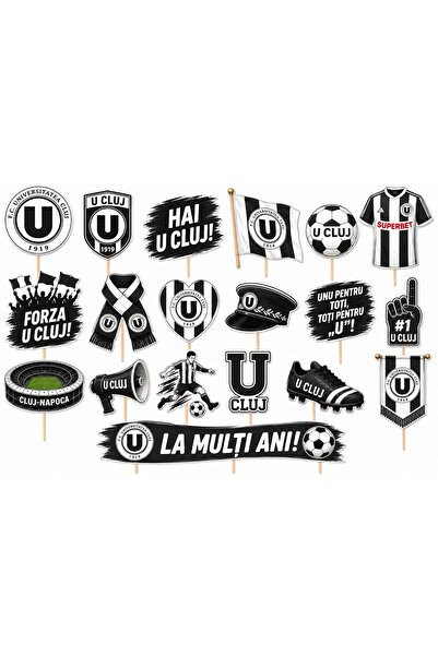 DecoParty Set de decorațiuni pentru tort – Tematică Echipă de Fotbal U CLUJ, ...