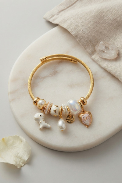 Lisinya Trex and Heart White Charm Bracelet -