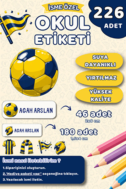 Hume Craft 226 Adet Kişiye Özel Okul Etiketi Kalem Defter Etiketi Özel Isim Y...