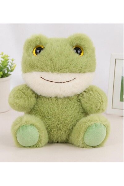 onestophube 22 cm Premium Furry Frog Plush Toy – Soft Adorable Plush Doll wit...