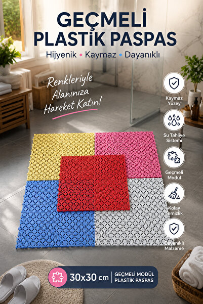 shop Geçmeli Plastik Paspas | Kaymaz Zemin Karosu | Banyo, Duş, Balkon ve Isl...
