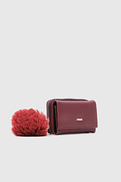 Lavora Bags Lotus Ponpon Detaylı Yumuşak Cüzdan Bordo