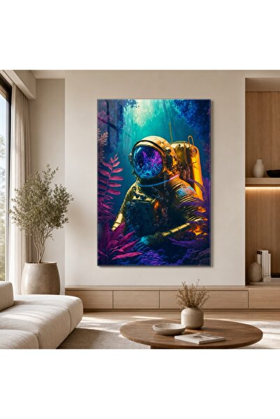 idora Colorful Underwater Astronaut Glass Painting