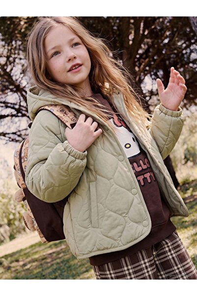 LC Waikiki Lcw Kids Green Hooded Quilted Girls' Coat