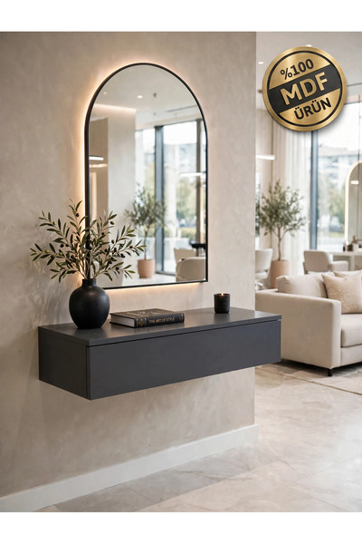 ENG AHŞAP Modern MDF Çekmeceli Dresuar 60 cm - Duvara Montajlı Antre Salon Dolap