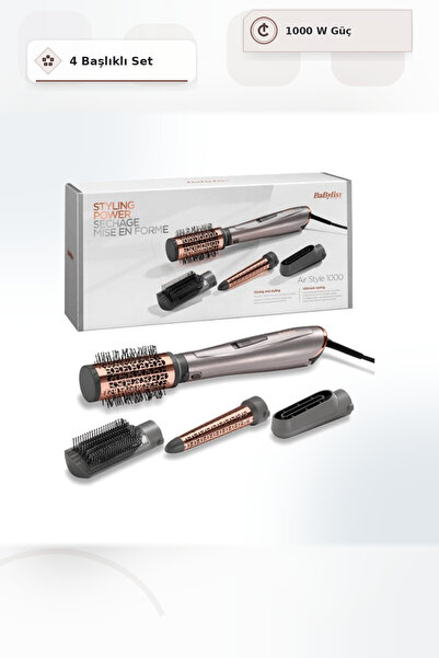 BABYLİSS AS136E Air Styler Gri 1000W Saç Şekillendirici Set 4 Aparatlı İyonik...