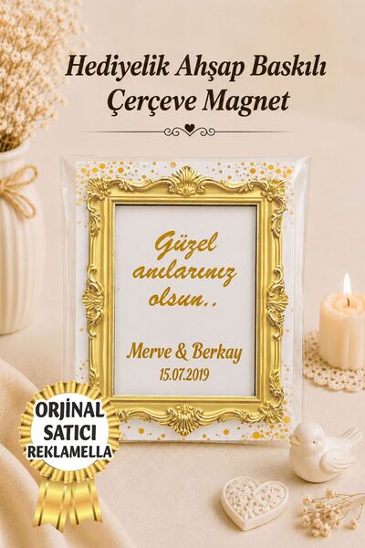 reklamella 10 Adet Ahşap Baskılı Çerçeve Doğum Günü - Nişan - Söz - Düğün - B...