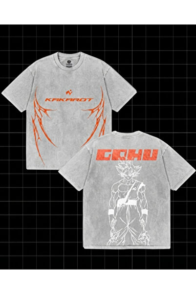 Toum Anime Dragon Ball Goku Printed Washable Vintage Unisex Oversize T-Shirt