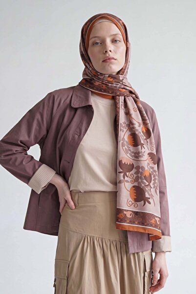 Levidor Orange Pomegranate Patterned Royal Shawl