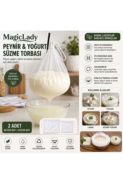 Magiclady Peynir & Yoğurt Süzme Tül Torba – 2’li Set