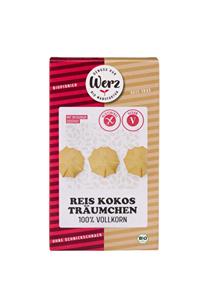 Werz Biscuiți Bio cu Orez și Nucă de Cocos, Vegani, Fără Gluten 110 g