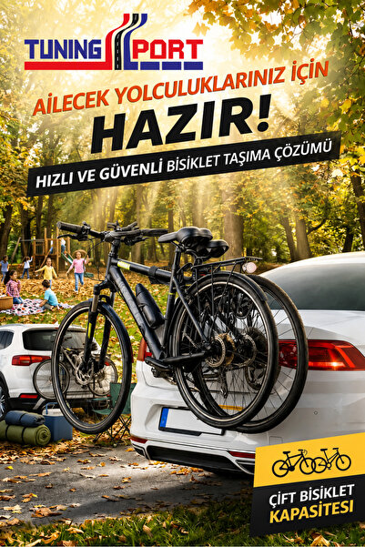 TuningPort 2 Bisiklet Taşıma Aparatı Tüm Araçlara Uyumlu (Suv-Sedan-Hacback-H...