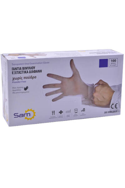 OEM SAM ΓΑΝΤΙΑ ΒΙΝΥΛΙΟΥ ΔΙΑΦΑΝΕΣ ΧΩΡΙΣ ΠΟΥΔΡΑ - (100τεμ.) (X-LARGE)