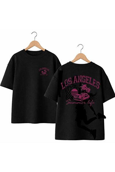 playwear Summer life Losangeles Μπλουζάκι με στάμπα στην πλάτη και στο μπροστ...
