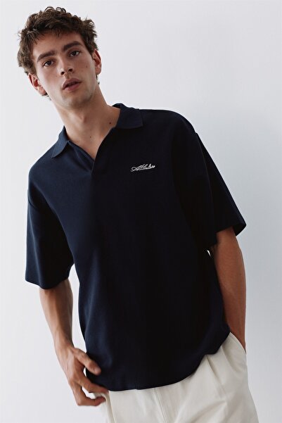 Pull & Bear Kısa kollu gofre polo t-shirt