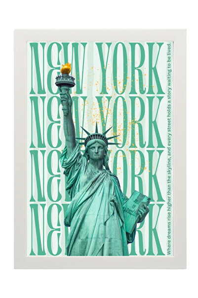 New York Özgürlük Heykeli Duvar Tablosu | Modern Şehir Dekoratif Tablo | New York Temalı Duvar Tablosu