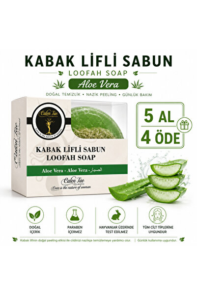 ADALAR Doğal Kabak Lifli Aloe Veralı Eşek Sütlü Sabun El Yapımı Kimyasal İçermez