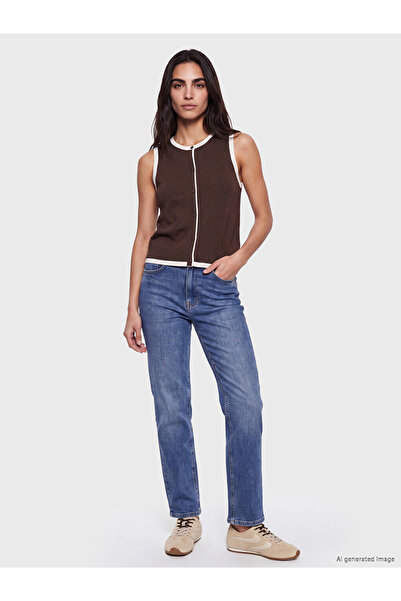 LC Waikiki Indigo High Waist Straight Fit Women's Jean Pants
