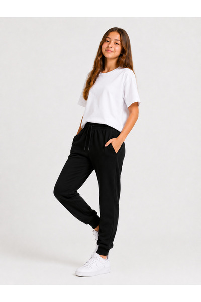 GİYİCEM TEKSTİL Girl's 2-Thread Seasonal Elastic Waist Comfortable Fit Sweatp...