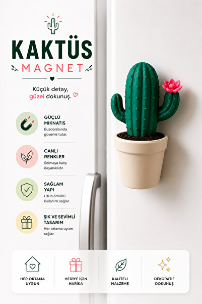 ZifiriArts Saksılı Kaktüs Magnet