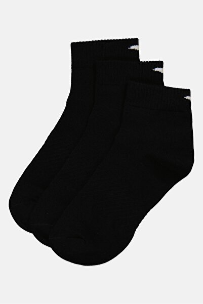 Anta Kids Boy 3 Pairs Brand Logo Ankle Socks, Black