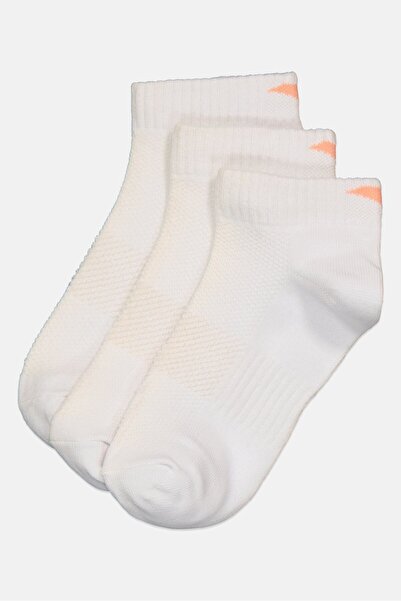 Anta Kids Girl 3 Pairs Brand Logo Ankle Socks, White