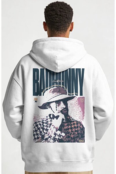 SEVBANO Bad Bunny Rapper Singer Back Printed Unisex Oversize Combed Cotton Ho...