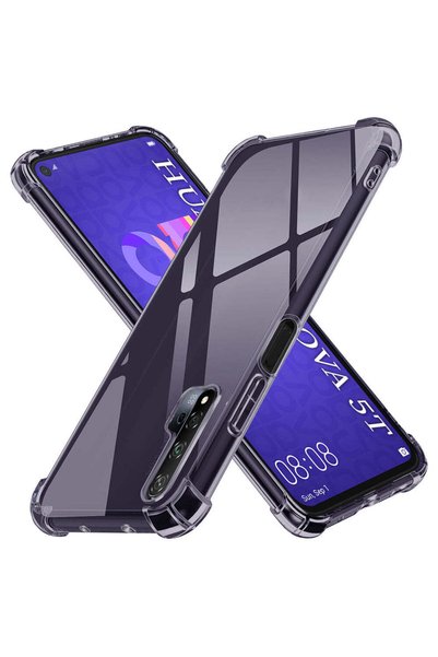 Techsuit Husă pentru Huawei Nova 5T, din silicon transparent, rezistentă la ș...