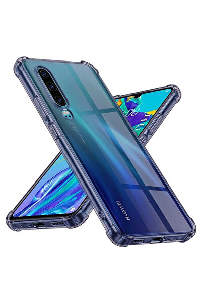 Techsuit Husă pentru Huawei P30, din silicon transparent, rezistentă la șocur...