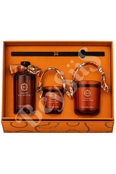 BeySüS Haute Collection Precious Amber Lüks Ev Kokusu Hediye Seti Çubuklu Oda...