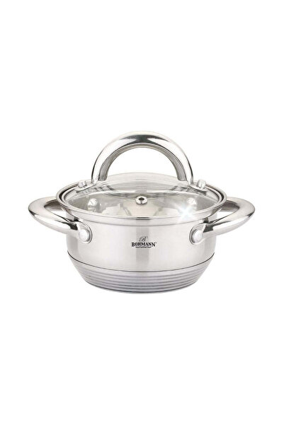 Bohmann Cratita din inox 1000ml, 14x10cm Bohmann, capac din sticla, 5mm grosi...