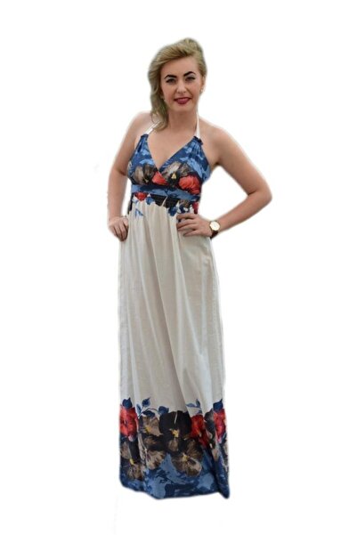 OEM Rochie subtire de culoare alba, cu bretele care se leaga dupa gat