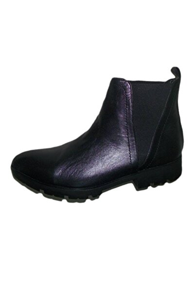 OEM Botina rafinata, neagra cu insertii de elastic si varf ascutit