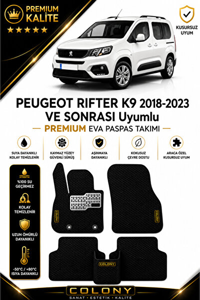 COLONY Peugeot Rifter (2018-2026) Uyumlu EVA Paspas Tam Set–Araca Özel,Kolay ...