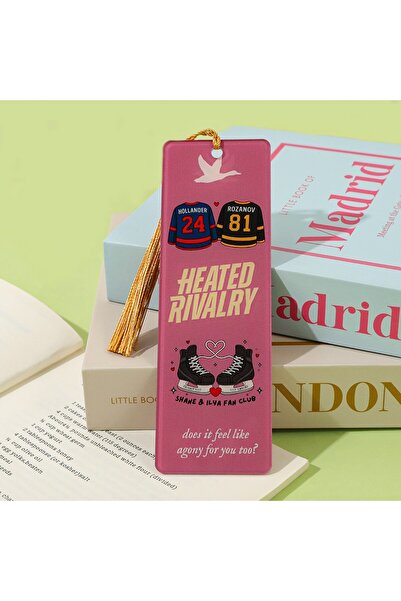Choice10 SQ0185 Heated Rivalry Bookmarks Ice Hockey Themed Metal Bookmarks wi...