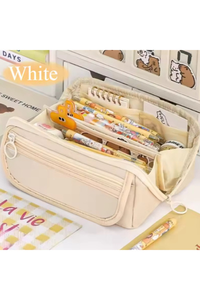 Choice3 White1pc 1pc large capacity learning pencil case with multifunctional...