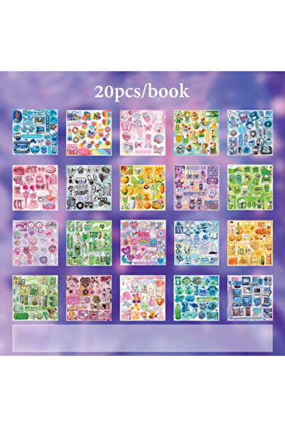 Choice S31596-1 Mr.Paper 20 Sheets/Book Y2K Retro Glitter Sticker Book, Aesth...