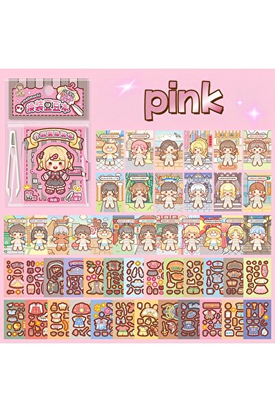 Choice3 Pink 1 Mini Dress-Up Sticker Book, Small Bean-Sized Notebook, Easy to...