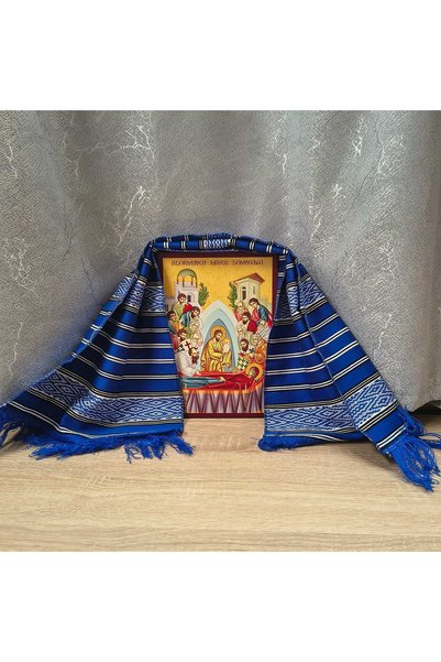 OEM Prosop traditional albastru, 105 x 37 cm
