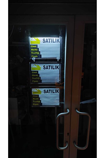 ETİKETLİK FİYATLIK LED IŞIKLI EMLAK VİTRİN ÇERÇEVE 6ADET SİYAH