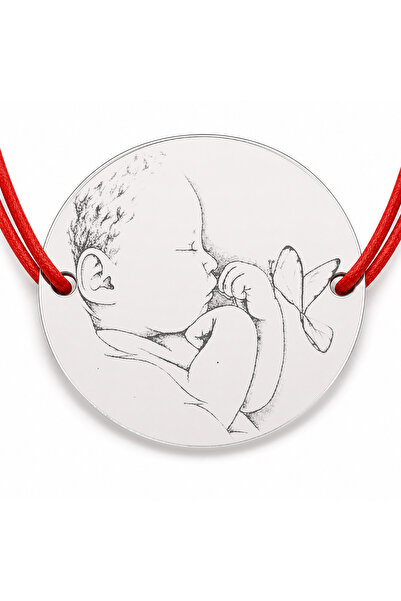 Simoshop Brățară argint 925 cu bănuț bebeluș și fluture, șnur reglabil — cadou