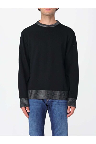 PAUL&SHARK Men's Regular Fit Round Neck Soft Wool Content Long Sleeve Black S...