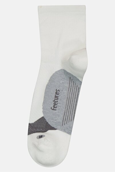 Feetures Men 1 Pair Brand Logo Mini Crew Socks, White