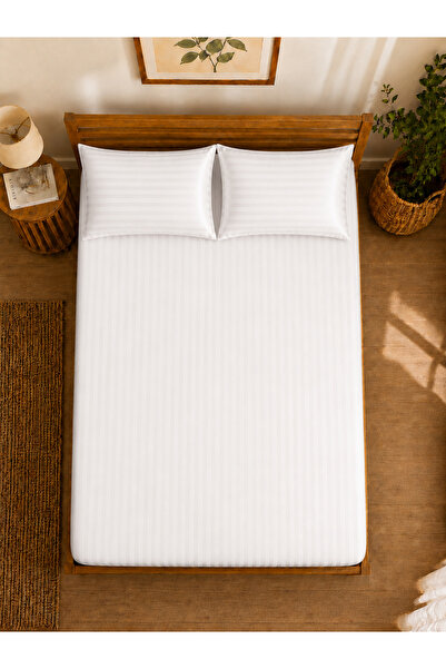 Erays Home Premium Striped Satin Fitted Sheet Set – Modern Elegance and Ultim...